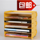 韩国创意DIY桌面木质横向A4A5文件资料架文件夹整理柜多层包邮