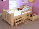 儿童床实木床单人床带护栏小孩婴儿床有扶梯有抽屉 9省包邮