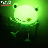 青蛙光控小夜灯插电节能创意个性可爱特色led光感应婴儿喂奶灯
