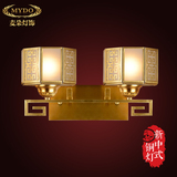 新中式全铜壁灯简约卧室床头灯复古简约大气阳台过道复式楼梯灯具