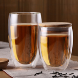 双层隔热玻璃杯加厚耐热咖啡杯透明茶杯家用个性果汁杯子办公水杯