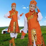 仙谷丽堡蒙古族舞蹈演出服装女长款少数民族新款蒙古舞蹈裙蒙古袍