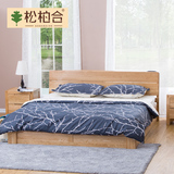 全实木床双人床白橡木床1.5米1.8米 1.8m气压抽屉储物床高箱体床