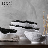 DXC创意陶瓷餐具斜口碗 餐厅酒店家用特色菜碗 个性沙拉甜品大碗