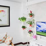 韩式客厅阳台铁艺花架白色壁挂不锈钢室内多层绿萝吊篮花架子包邮