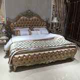 欧式真皮床 1.8米实木床铺双人床 婚床公主床 美式皮床 卧室家具