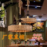 美式乡村工业复古麻绳吊灯艺术创意个性餐厅咖啡厅酒吧台灯具正品
