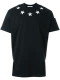 Givenchy纪梵希正品代购2016新款男装黑色领部装饰星星状短袖T恤