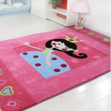 可爱粉色小公主儿童地毯卡通地毯客厅茶几地毯卧室床边地毯定制