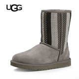 UGG女士套筒平跟中筒靴保暖休闲编织款雪地靴1010551