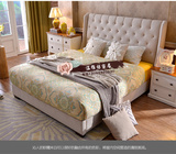 美式乡村欧式拉扣简约卧室家具布艺床 地中海1.5m1.8米双人婚床