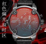 迪赛皮带手表男士潮流时尚石英表偏光时装表大表盘中性手表dz7334