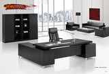 厂家直销大班台副柜总裁桌台现代板式办公家具新款老板黑白办公桌