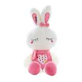 郁闷猪 毛绒玩具 可爱love眯眼兔抱枕 水果兔粉色 45cm