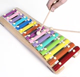 橡木15音敲琴儿童打击乐器木琴音乐玩具 婴儿益智早教敲琴台 包邮