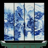 景德镇陶瓷器名家名作青花瓷手绘春夏秋冬瓷板壁画家居客厅工艺品