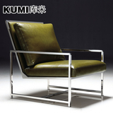 库米现代简约沙发椅子单人客厅卧室小户型创意休闲椅接待椅Y1016
