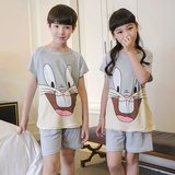 夏季韩版儿童睡衣短袖短裤中大童空调服童装女童卡通家居服套装