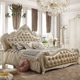 欧式床双人床白色床1.8米 田园公主床法式床简欧床雕花储物高箱床