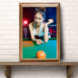 性感美女台球室装饰画现代酒吧壁画餐厅桌球挂画有框画个性海报