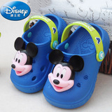 迪士尼儿童拖鞋夏季米奇男童小宝宝闪灯花园洞洞鞋防滑1-3岁凉拖