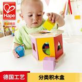 德国Hape 益智分类积木盒 木制2-3-4岁宝宝开发智力 儿童玩具礼物