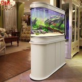 德克水族箱鱼缸中型家用办公室1米子弹头欧式生态底滤金鱼缸玻璃