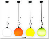 LED个性创意彩色玻璃圆球形吊灯客厅餐厅吧台单头现代简约灯具