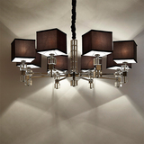 全不锈钢吊灯 现代简约LED水晶 新中式简欧客厅卧室灯具餐厅吊灯