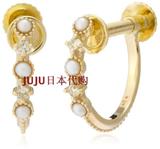 日本代购 agete 耳环 耳夹 K10 淡水珍珠 钻石 7.24 包日本直