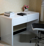 书桌时尚宜家简约白色钢琴烤漆卧室现代写字台家用台式办公电脑桌