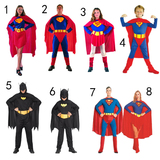 万圣节COS 服装成人大S男女超人衣服儿童蝙蝠侠服表演服 儿童超人
