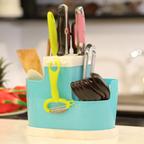 多功能筷子筒韩式沥水餐具笼刀叉勺收纳架厨房置物架挂式筷笼塑料