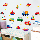 饰小汽车墙壁贴画卡通墙贴纸车车幼儿园教室儿童房男孩卧室背景装