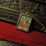 〓移动的庙宇〓西藏手绘布本小唐卡嘎乌-文殊菩萨 随身唐卡噶乌