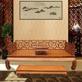 中式红木家具 非洲花梨木万字格罗汉床 三件套实木沙发榻椅包邮