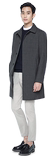 ZIOZIA 韩国专柜代购 16春 海报款 男士炭灰色中长款时尚休闲风衣