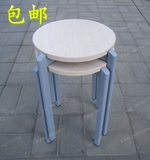包邮简约曲木凳实木凳子加固木头圆凳子餐椅子棉面餐凳收纳凳套凳