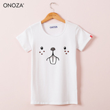 ONOZA2016春夏修身简约打底t恤女可爱土拨鼠卡通学生棉短袖238