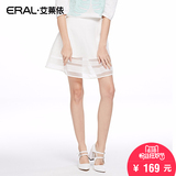 艾莱依2016新款短裙春夏韩版半身裙纯色a字裙高腰ERAL37014-EXAB