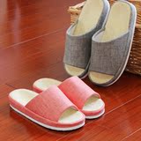 日式亚麻拖鞋男女 居家室内木地板防滑夏季凉拖 外贸卧室情侣拖鞋