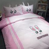 韩国绣花可爱卡通全棉四件套1.8米双人床上用品纯棉床单1.5m单人