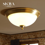 圣迪雅美式卧室全铜吸顶灯简约玄关走廊客厅铜灯餐厅LED玻璃灯具