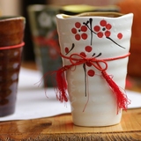 景德镇陶瓷出口创意手绘和风樱花6个套装杯子牛奶杯水杯田园风格