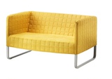 宜家新品IKEA KNOPPARP库帕 双人沙发 纯黄色 灰色 宜家家居代购