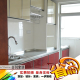 青岛整体厨房橱柜定制定做不锈钢晶钢玻璃门板橱柜厂加工实体选样