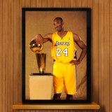 纪念科比退役总冠军装饰画NBA海报有框画创意礼物卧室男孩壁挂画