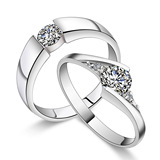 正品钻石戒指 PT950铂金钻戒 情侣对戒 男女一对结婚求婚戒指证书