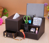 床头柜书桌多功能纸巾盒手机平板ipad遥控器抽纸盒杂物整理收纳盒