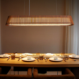 九道光-079 设计师艺术创意现代简约灯饰餐厅吧台长形实木LED吊灯